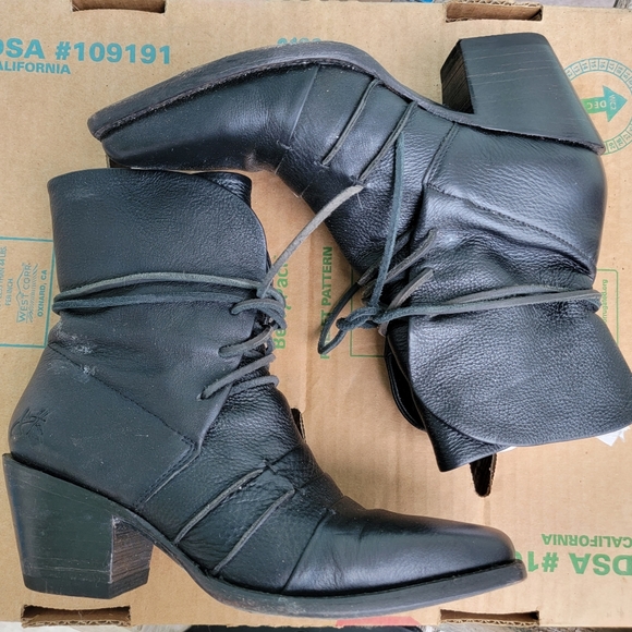 John Fluevog Luana Autry Western Leather Boots 10 - Picture 5 of 9